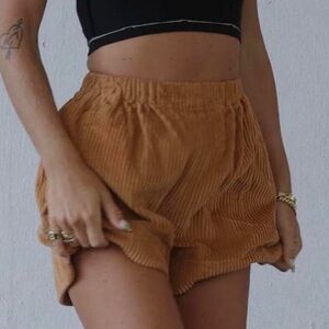 Heavy Manners High Waist Tan Corduroy Shorts